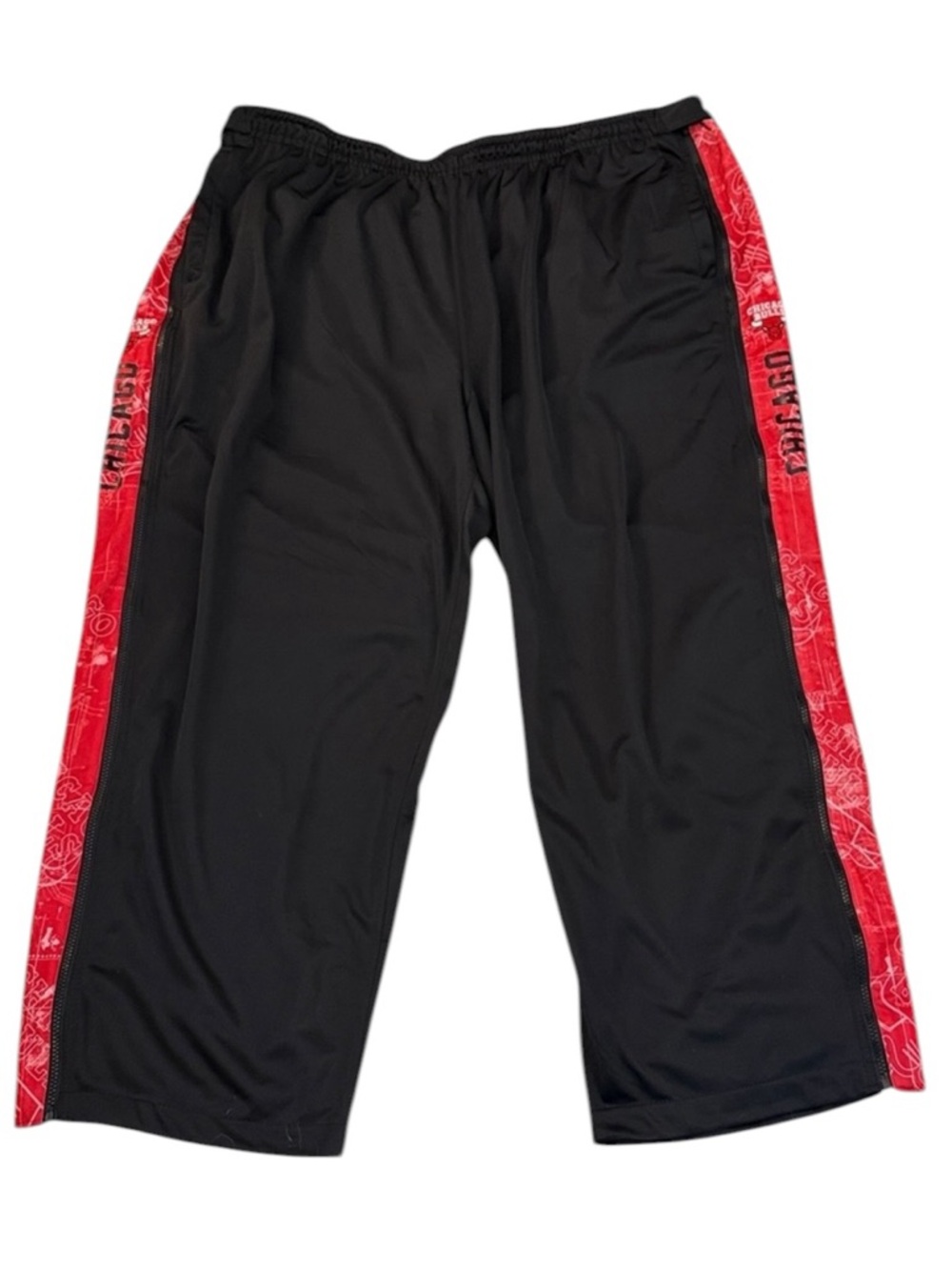 NBA Chicago Bulls Zipway Track Pants 4XL Black Red Full Side Zip Baggy Y2K